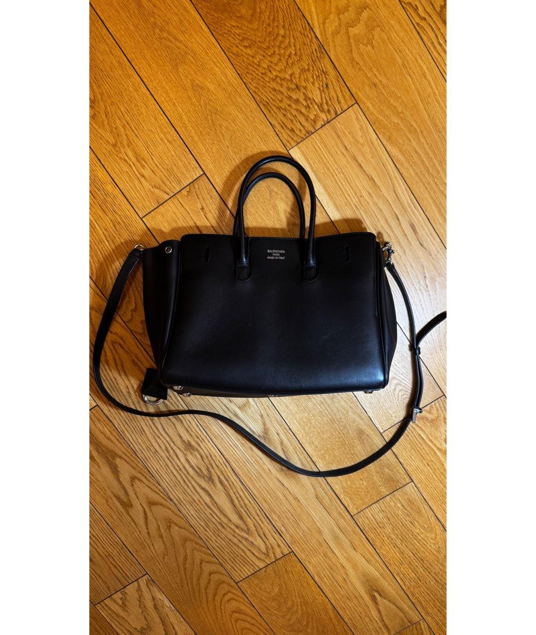 BALENCIAGA Черная кожаная сумка с короткими ручками, фото 2