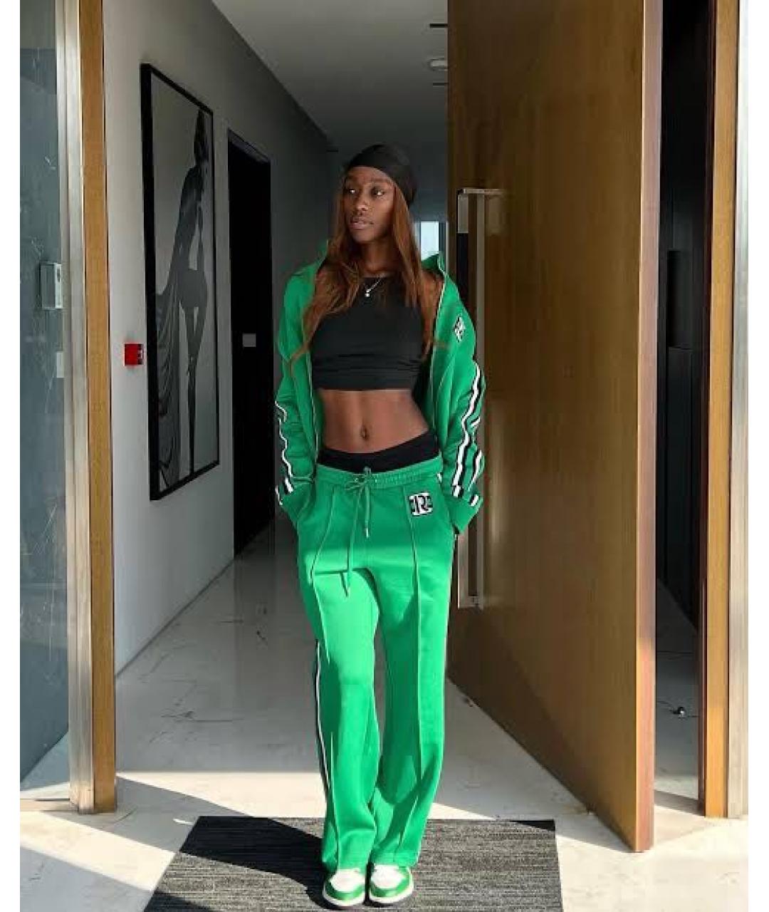 PACO RABANNE Зеленые полиэстеровые спортивные брюки и шорты, фото 7