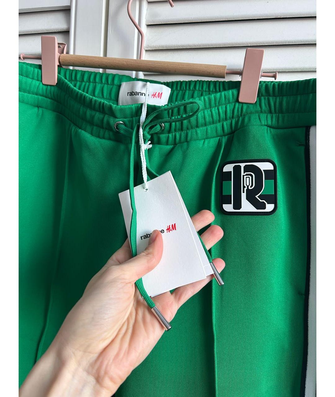 PACO RABANNE Зеленые полиэстеровые спортивные брюки и шорты, фото 4