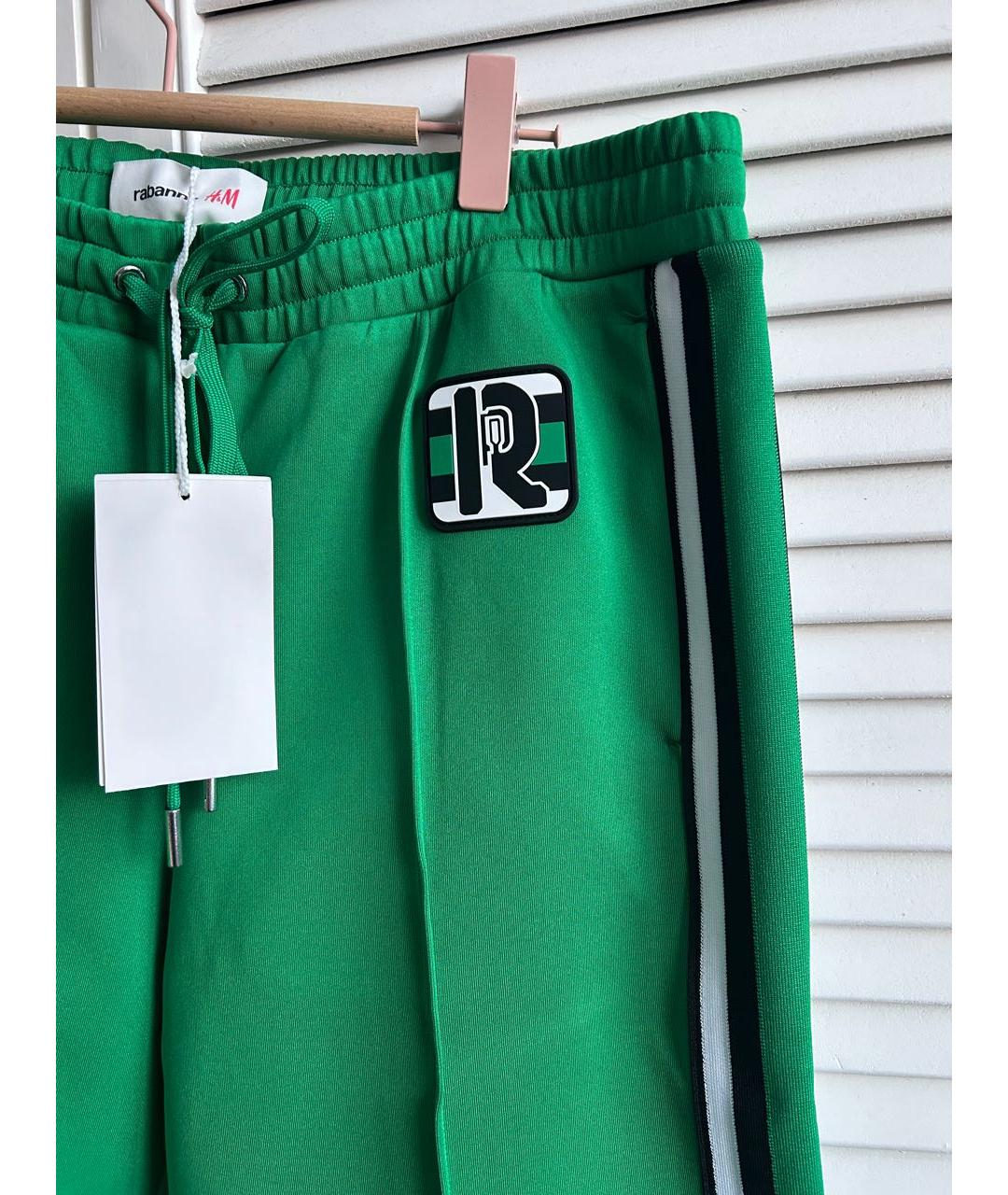 PACO RABANNE Зеленые полиэстеровые спортивные брюки и шорты, фото 3
