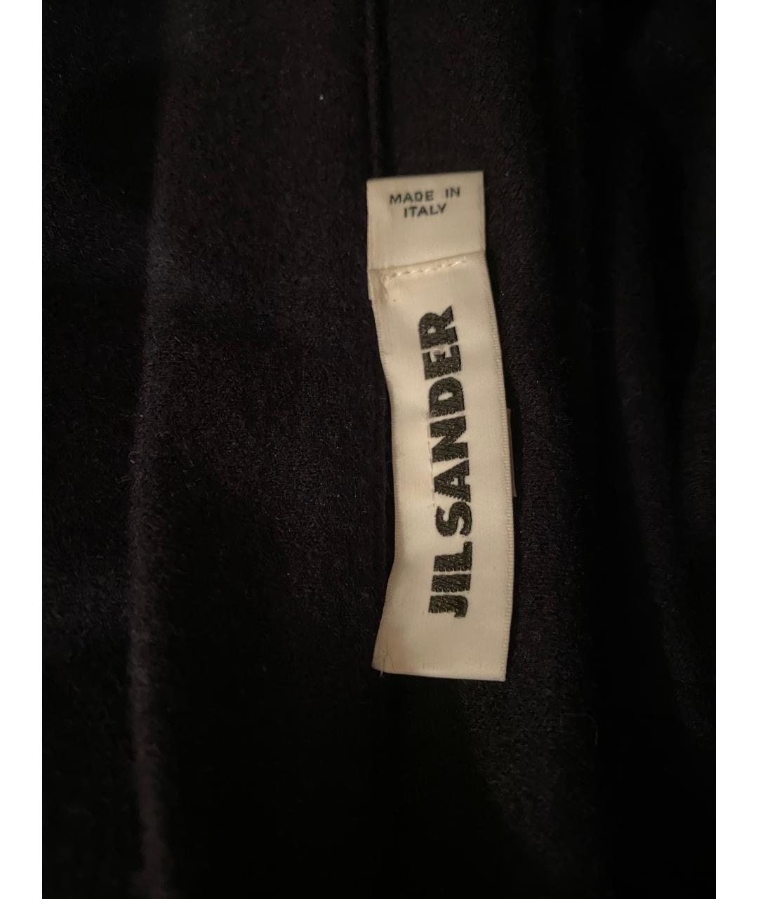 JIL SANDER Темно-синяя шерстяная юбка миди, фото 5