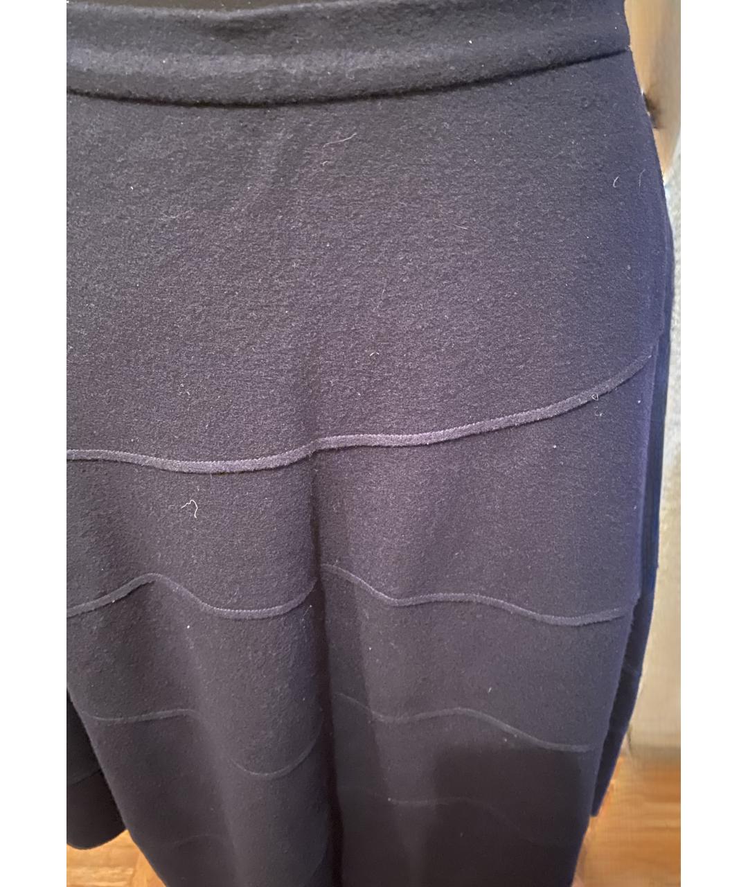 JIL SANDER Темно-синяя шерстяная юбка миди, фото 4