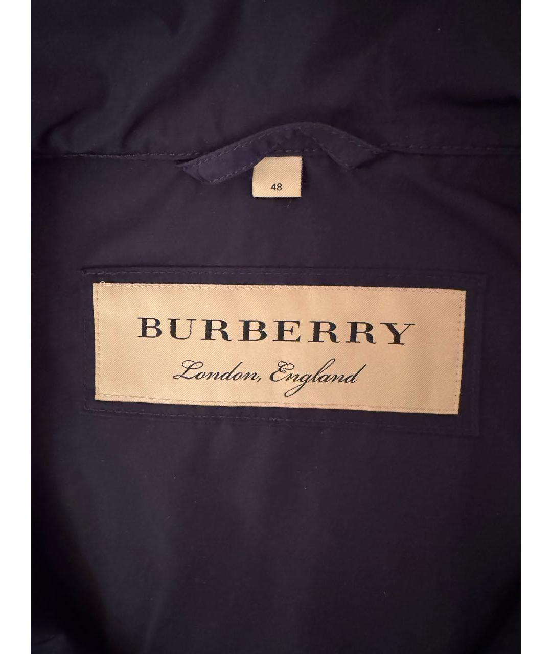 BURBERRY Темно-синяя полиэстеровая куртка, фото 3