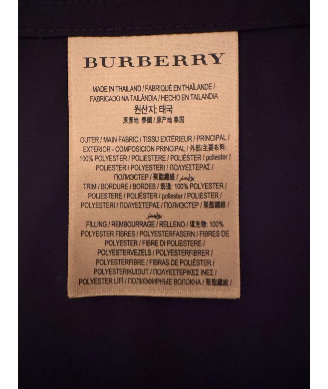 BURBERRY Темно-синяя полиэстеровая куртка, фото 7