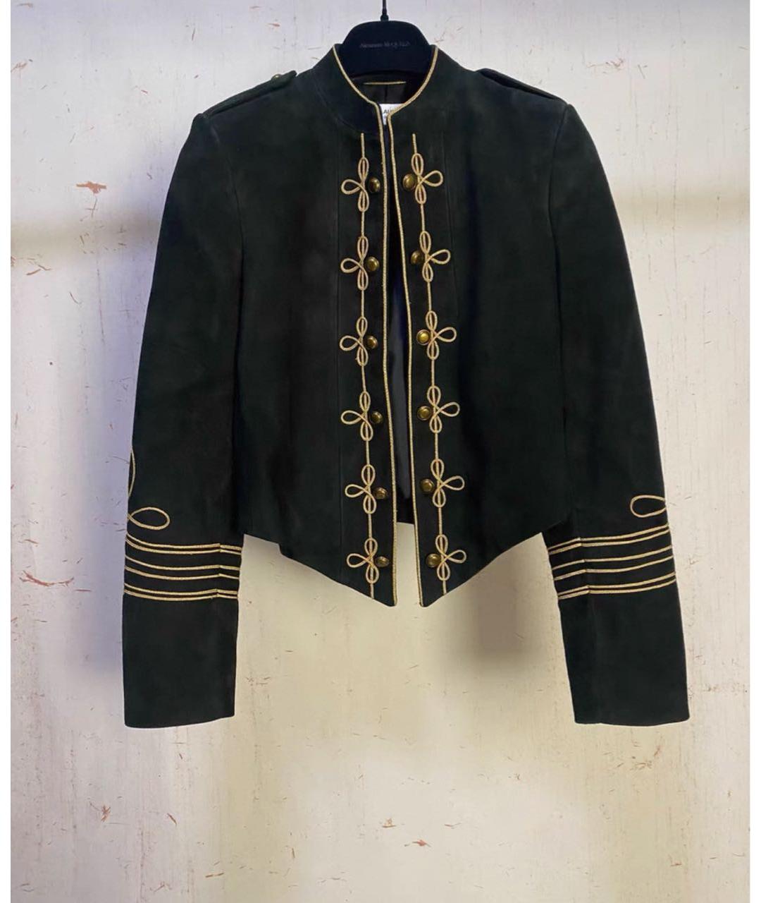 SAINT LAURENT Черный замшевый жакет/пиджак, фото 2