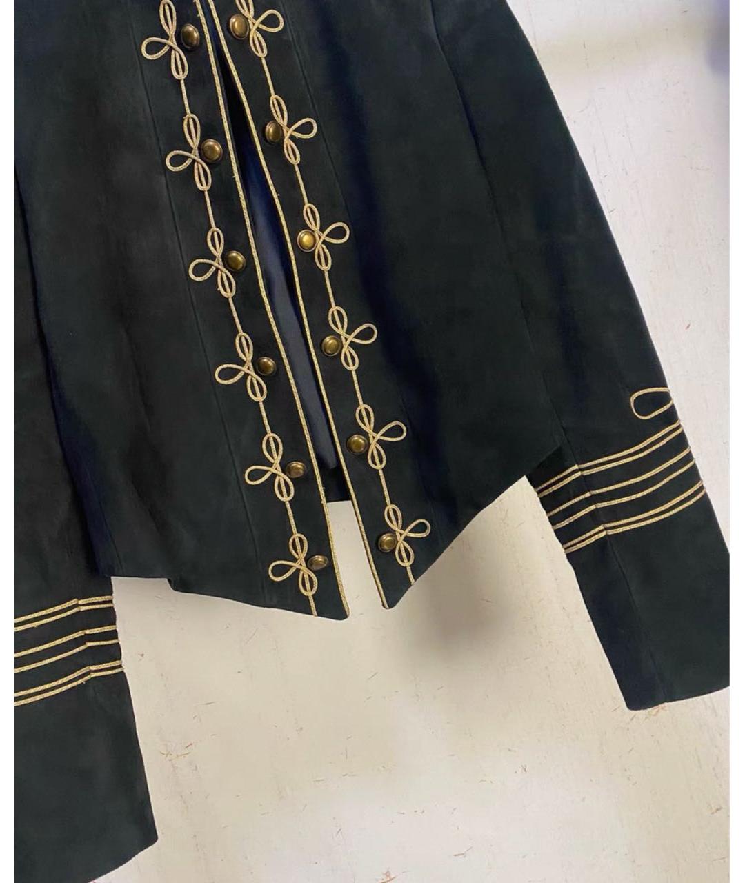 SAINT LAURENT Черный замшевый жакет/пиджак, фото 4