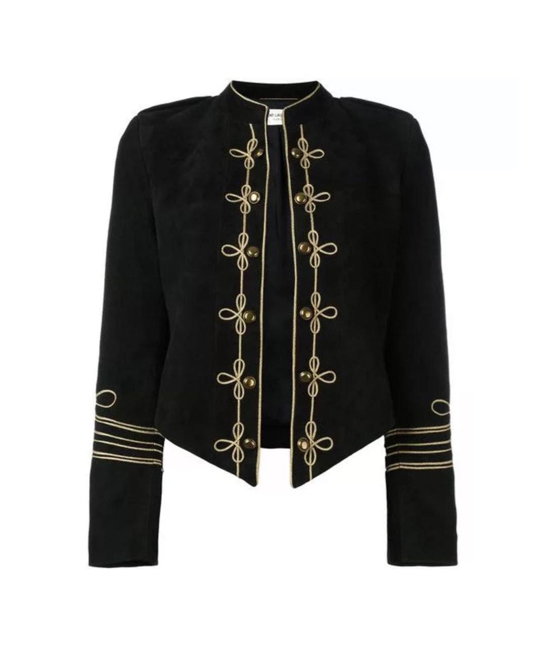 SAINT LAURENT Черный замшевый жакет/пиджак, фото 1