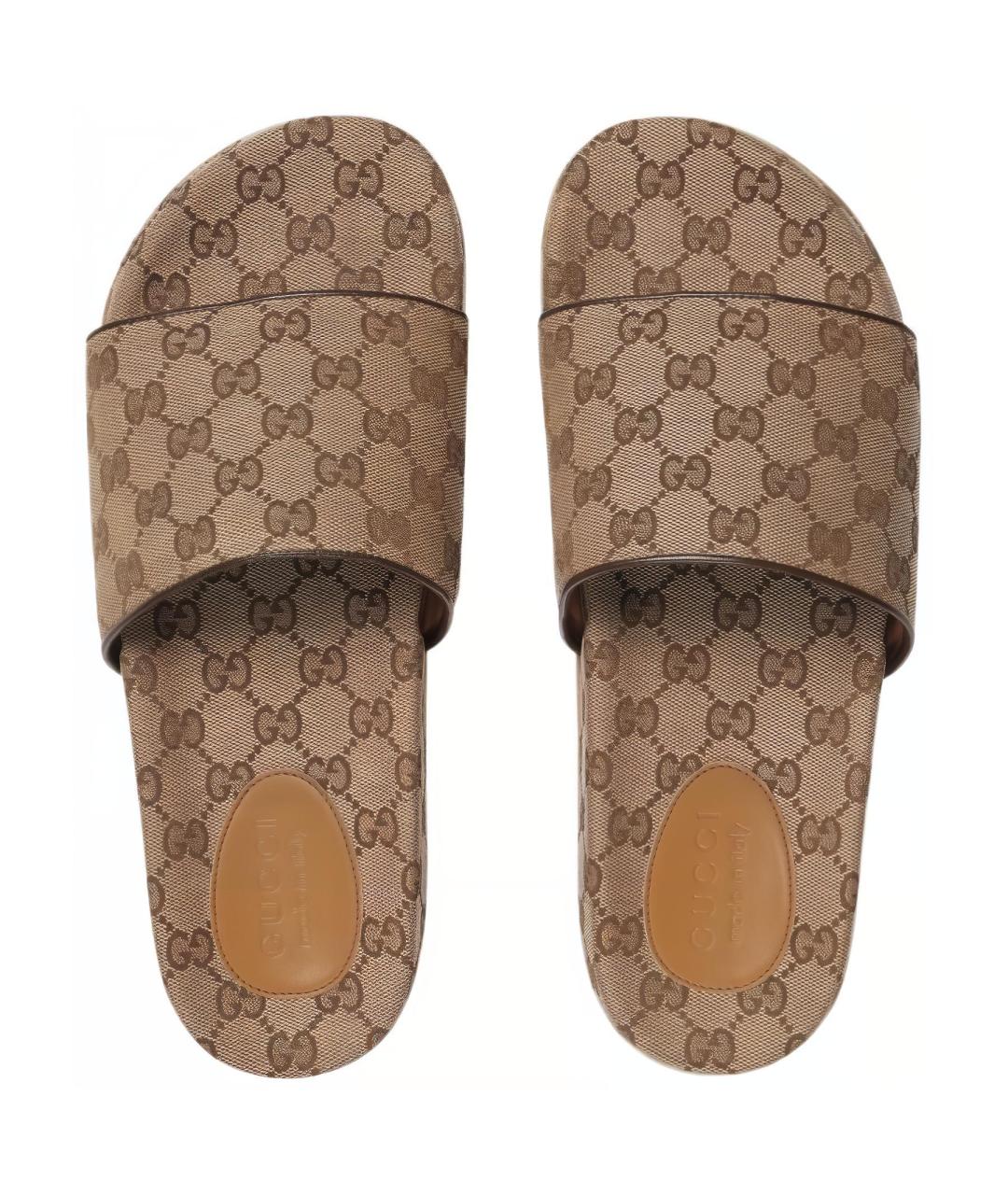 GUCCI Бежевые сандалии, фото 4