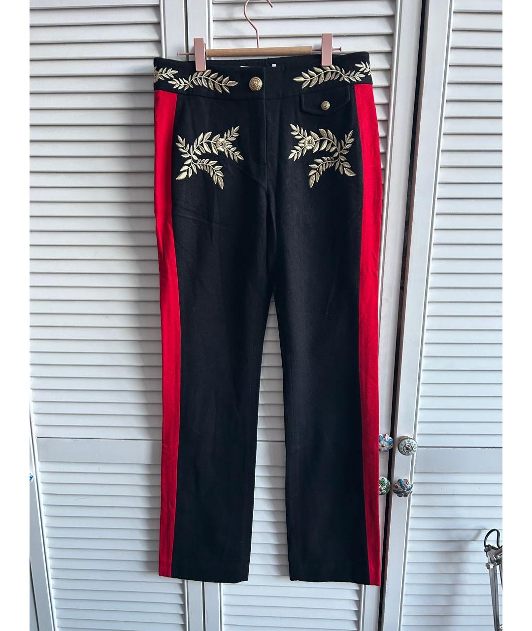 PACO RABANNE Черные шерстяные прямые брюки, фото 3