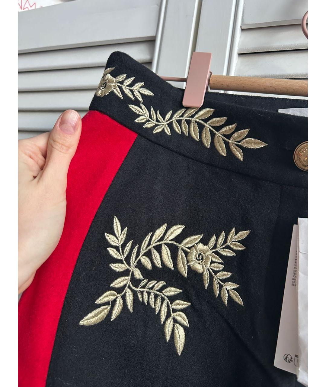 PACO RABANNE Черные шерстяные прямые брюки, фото 6