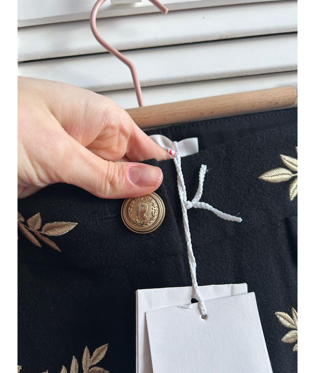 PACO RABANNE Черные шерстяные прямые брюки, фото 5