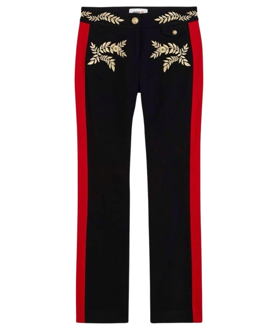 PACO RABANNE Черные шерстяные прямые брюки, фото 1