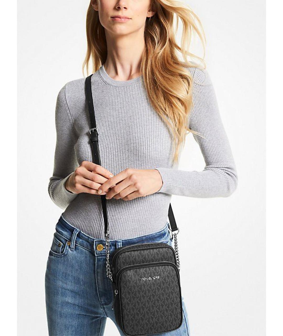 MICHAEL KORS Черная сумка через плечо из искусственной кожи, фото 4