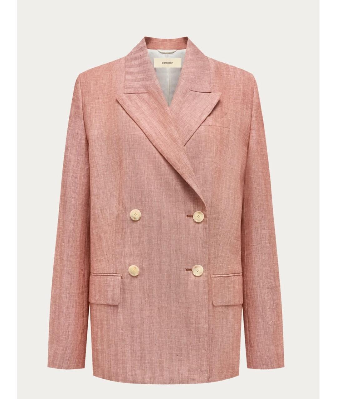 12 STOREEZ Коралловый льняной жакет/пиджак, фото 9