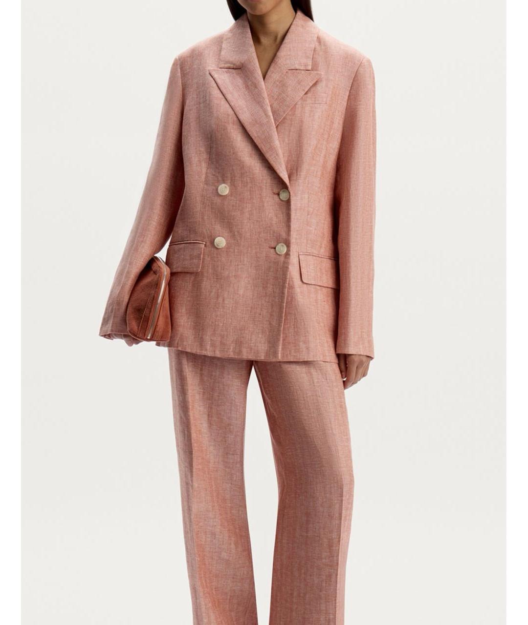 12 STOREEZ Коралловый льняной жакет/пиджак, фото 8