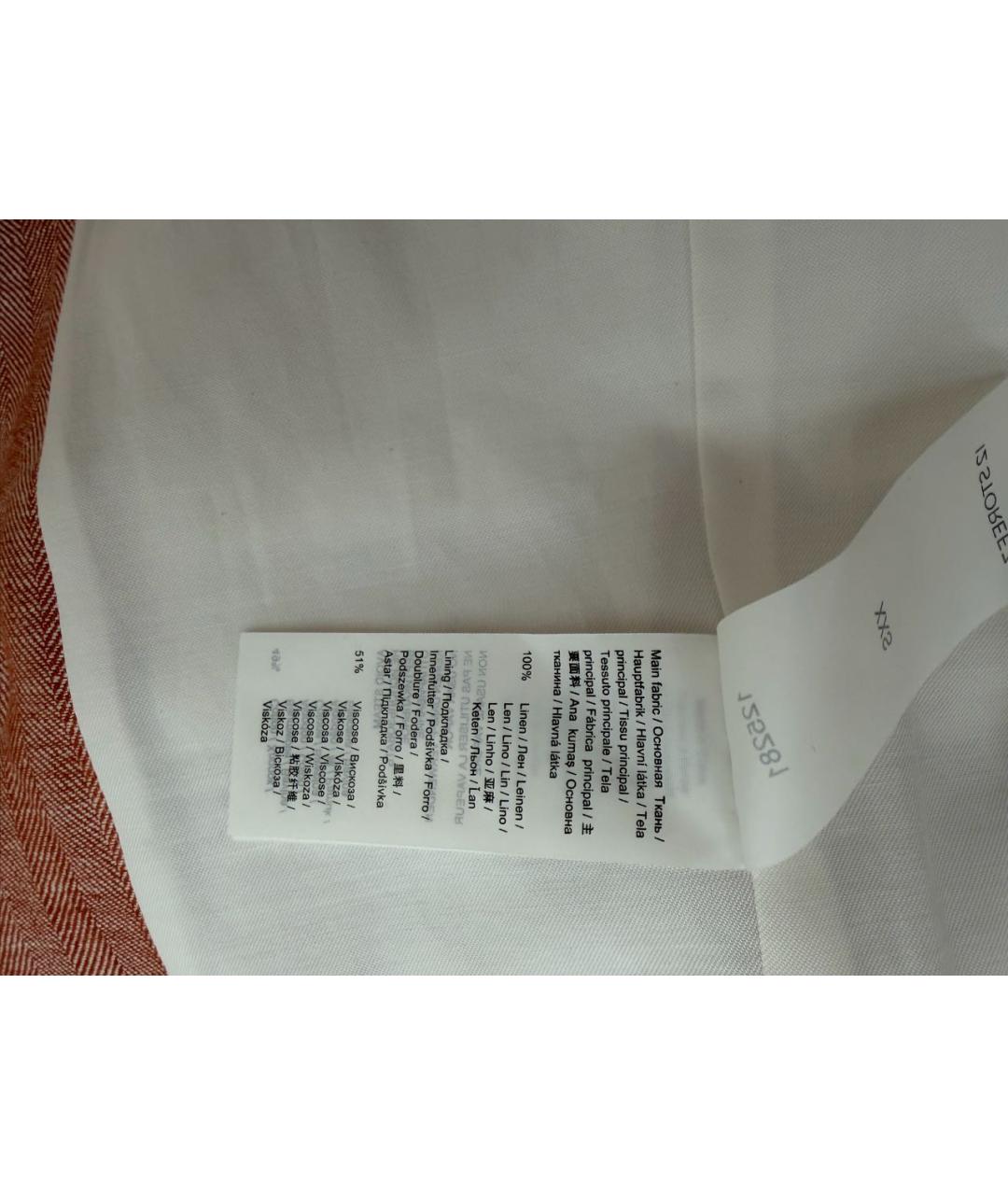 12 STOREEZ Коралловый льняной жакет/пиджак, фото 7