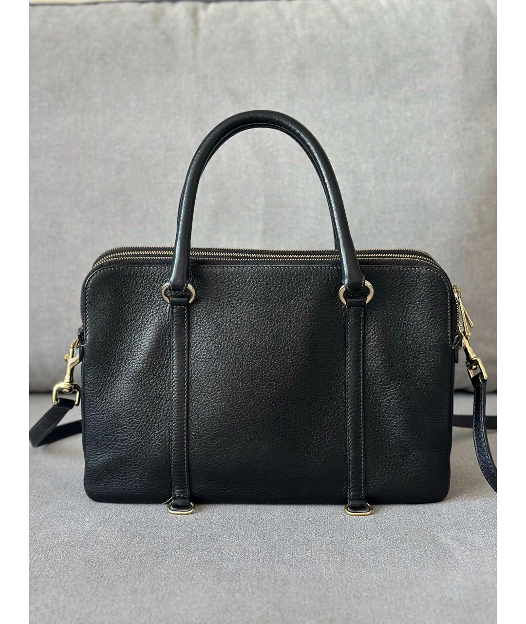 DOLCE&GABBANA Черная кожаная сумка с короткими ручками, фото 4