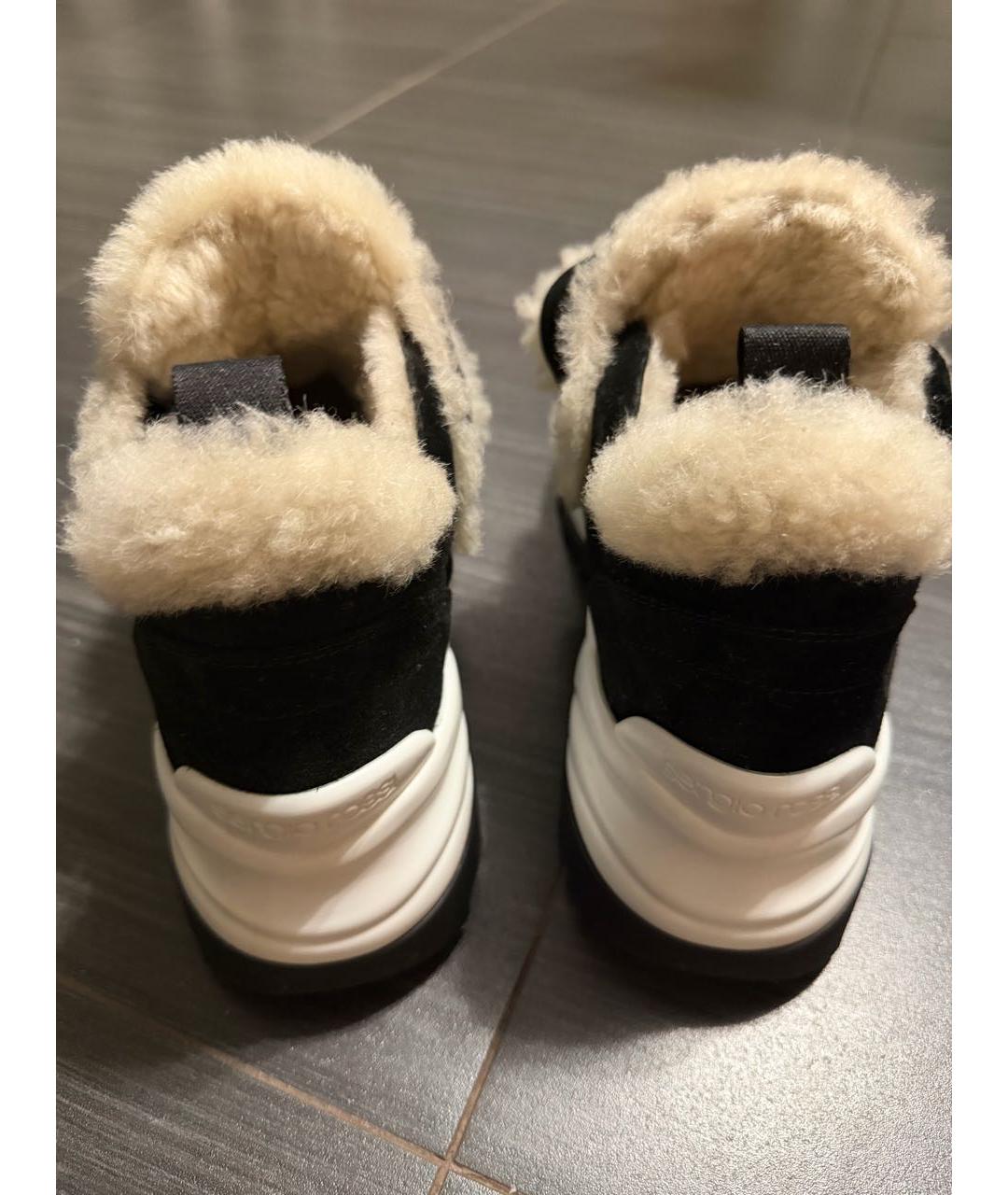 SERGIO ROSSI Черные замшевые кроссовки, фото 4