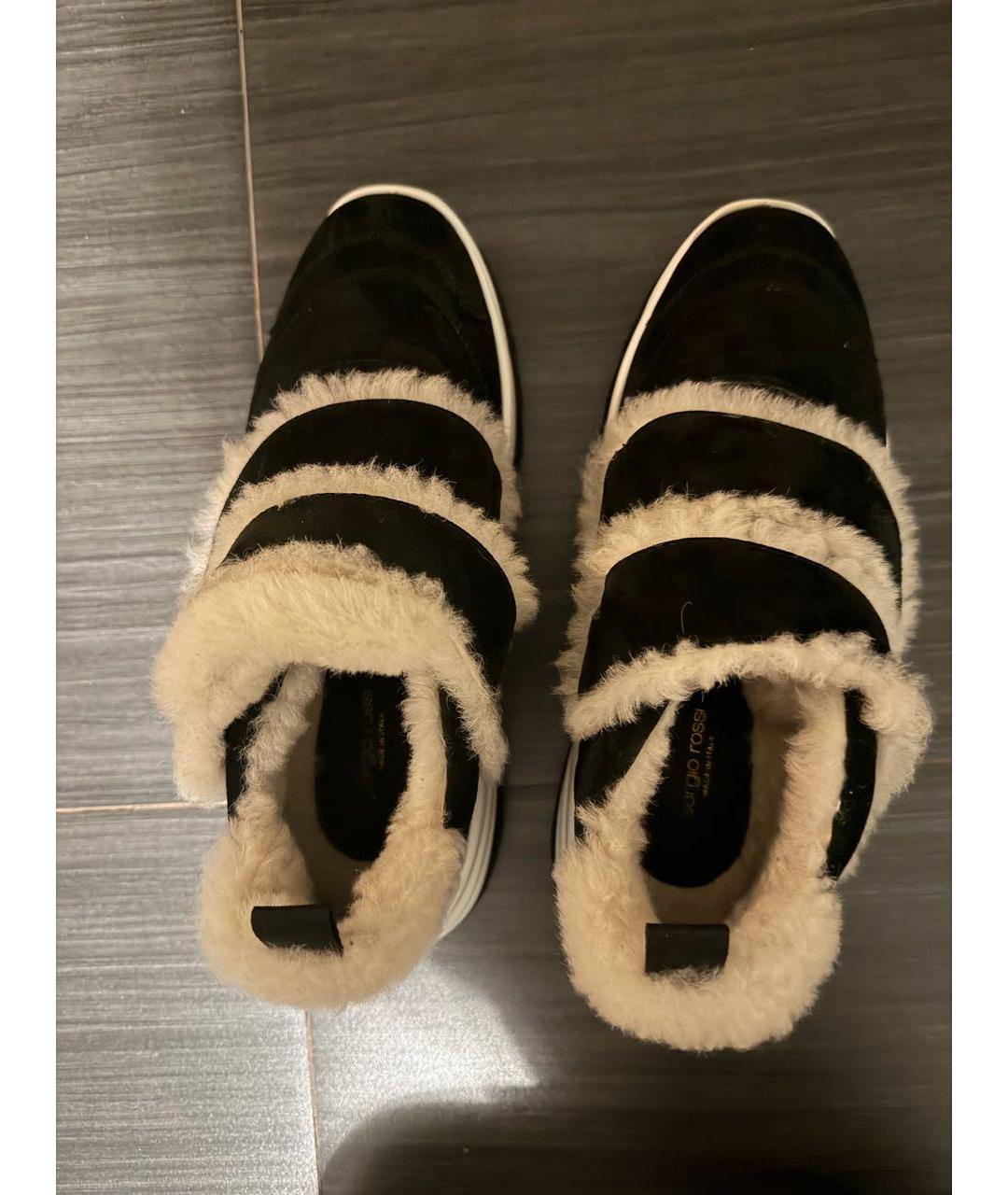 SERGIO ROSSI Черные замшевые кроссовки, фото 3