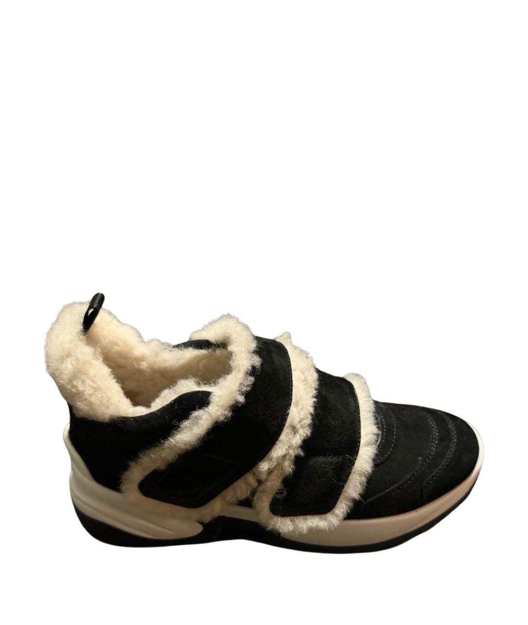 SERGIO ROSSI Черные замшевые кроссовки, фото 1