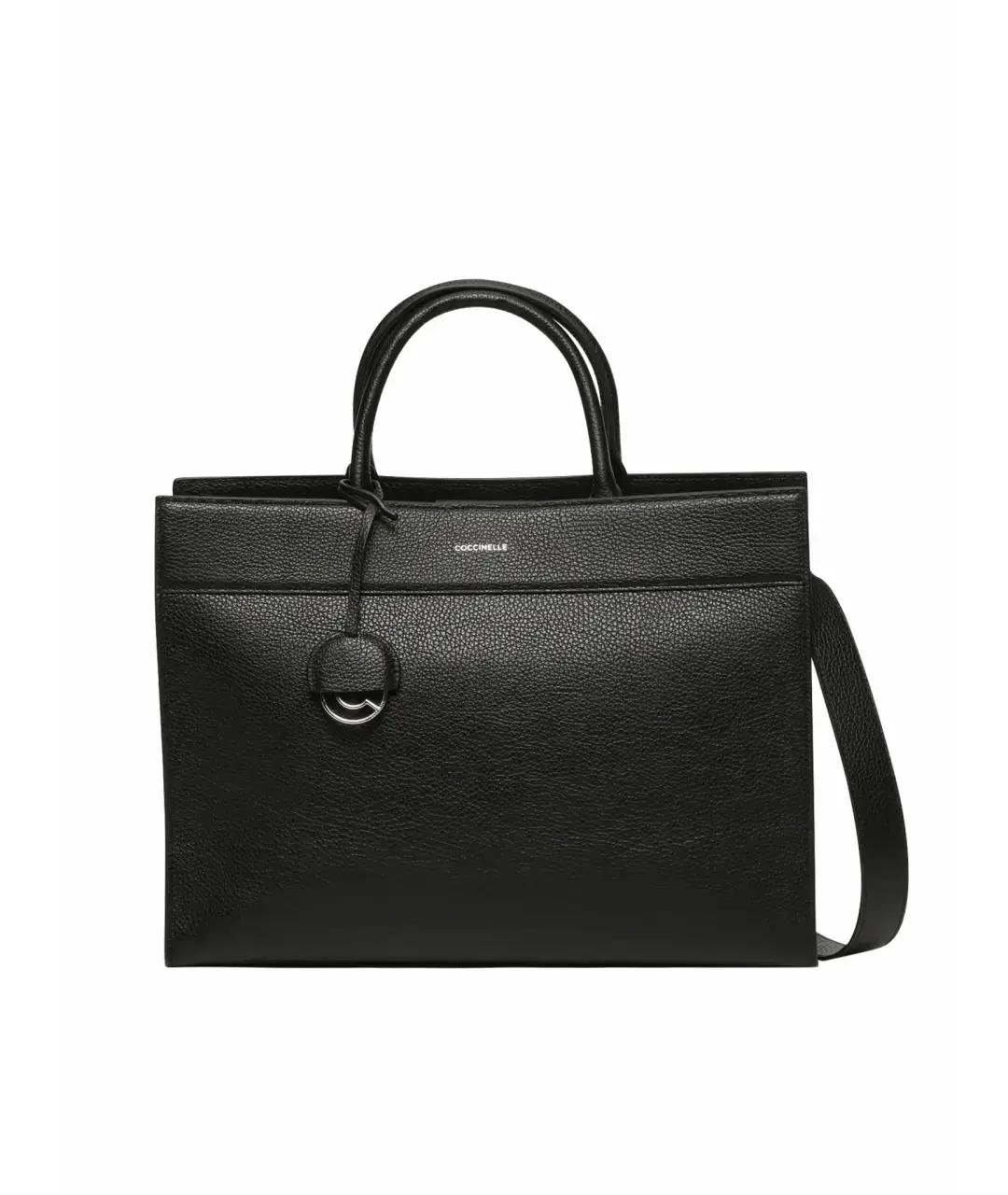 COCCINELLE Черная кожаная сумка с короткими ручками, фото 8