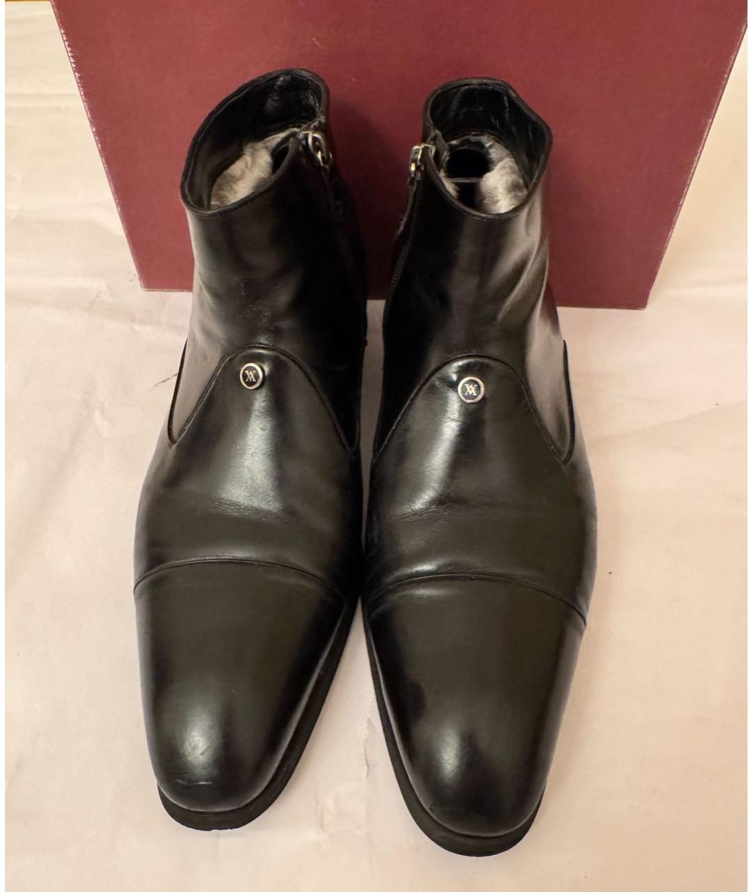 ARTIOLI Черные кожаные высокие ботинки, фото 2