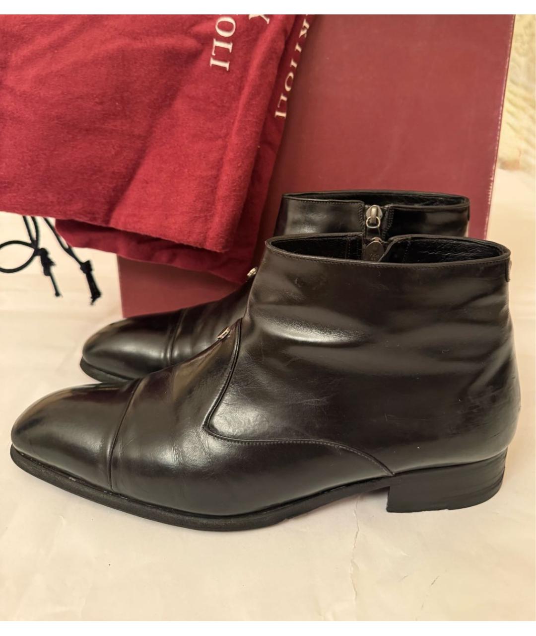 ARTIOLI Черные кожаные высокие ботинки, фото 7
