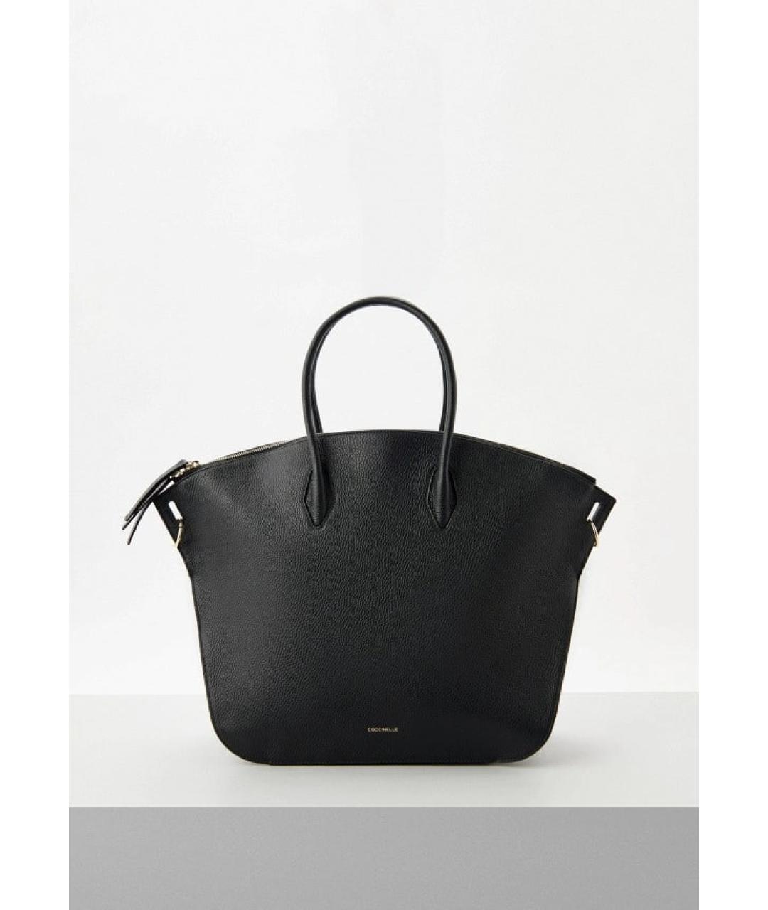 COCCINELLE Черная кожаная сумка с короткими ручками, фото 5