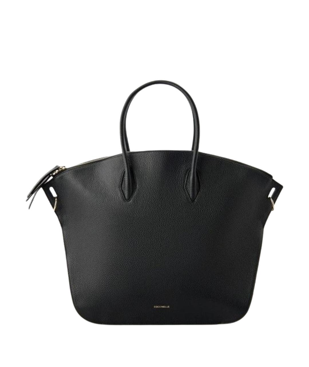 COCCINELLE Черная кожаная сумка с короткими ручками, фото 1