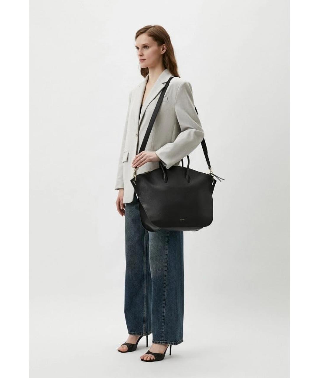 COCCINELLE Черная кожаная сумка с короткими ручками, фото 2