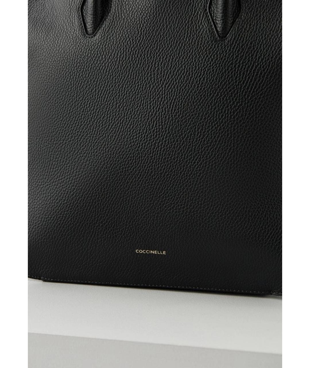 COCCINELLE Черная кожаная сумка с короткими ручками, фото 4