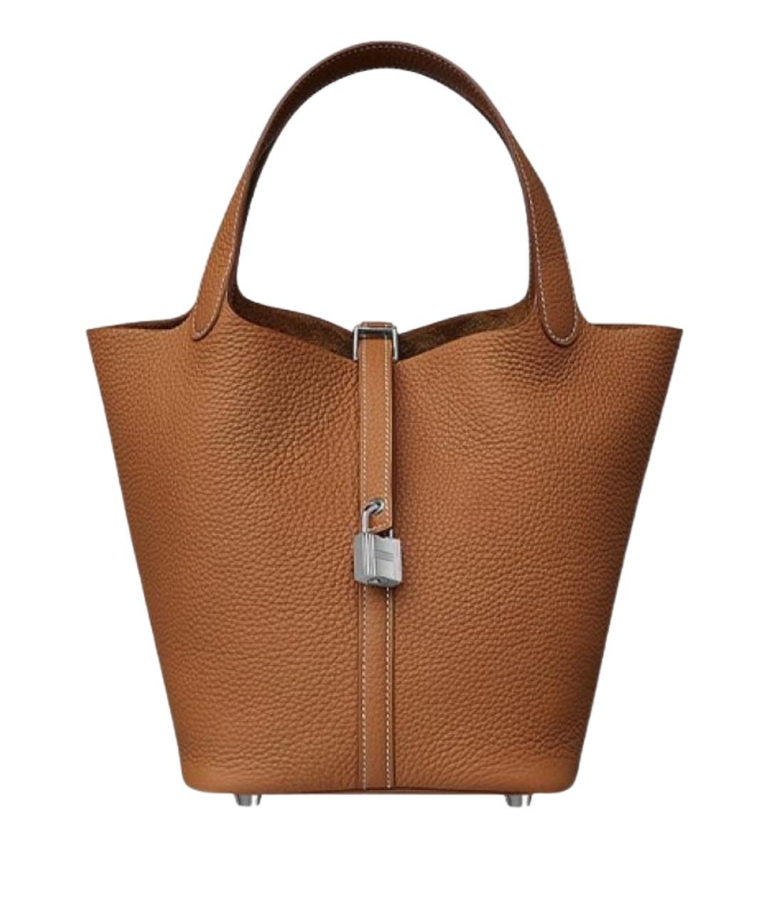 HERMES Коричневая кожаная сумка через плечо, фото 1