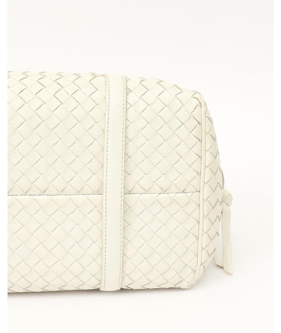 BOTTEGA VENETA Белая кожаная сумка через плечо, фото 8