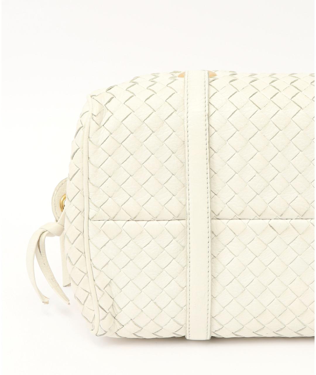 BOTTEGA VENETA Белая кожаная сумка через плечо, фото 7