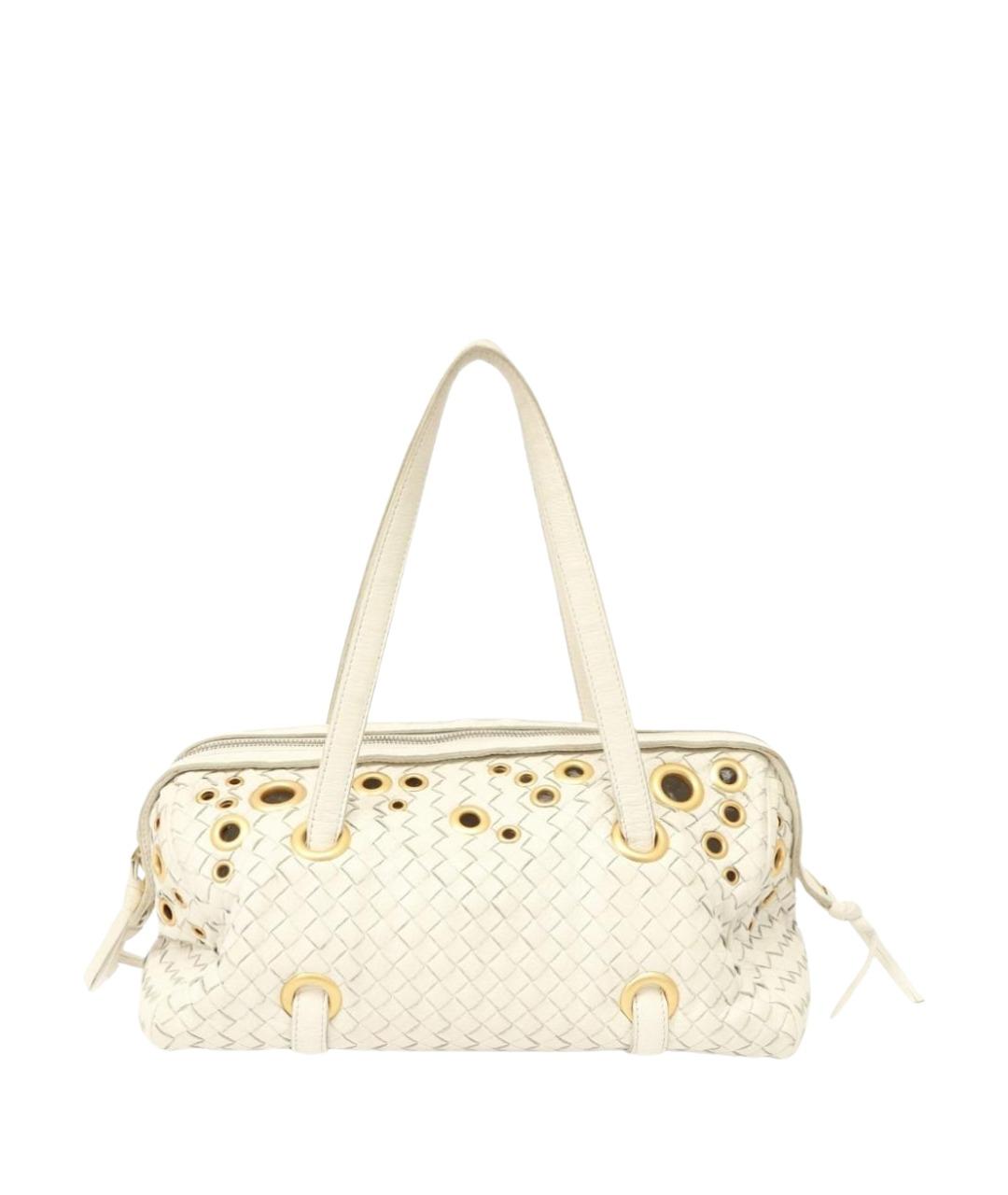 BOTTEGA VENETA Белая кожаная сумка через плечо, фото 1