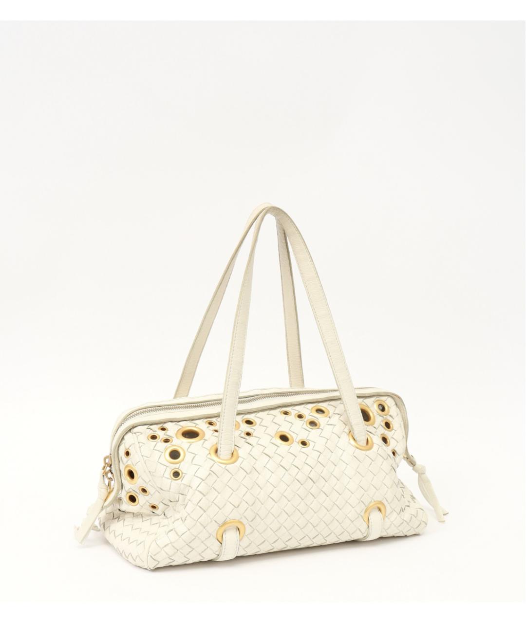 BOTTEGA VENETA Белая кожаная сумка через плечо, фото 3