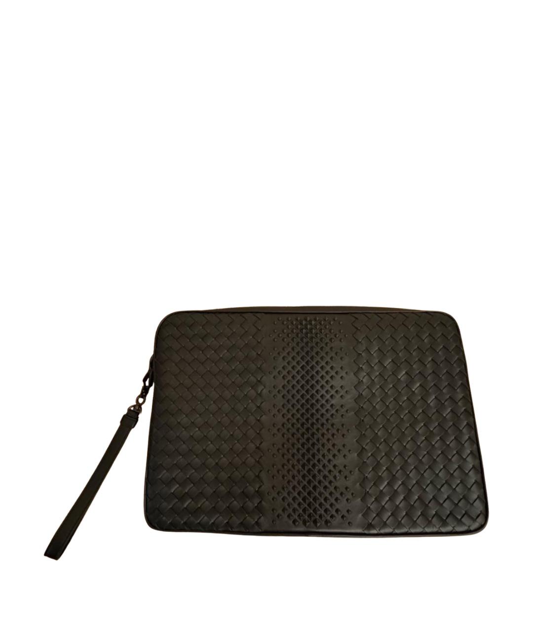 BOTTEGA VENETA Черная кожаная папка для документов, фото 1