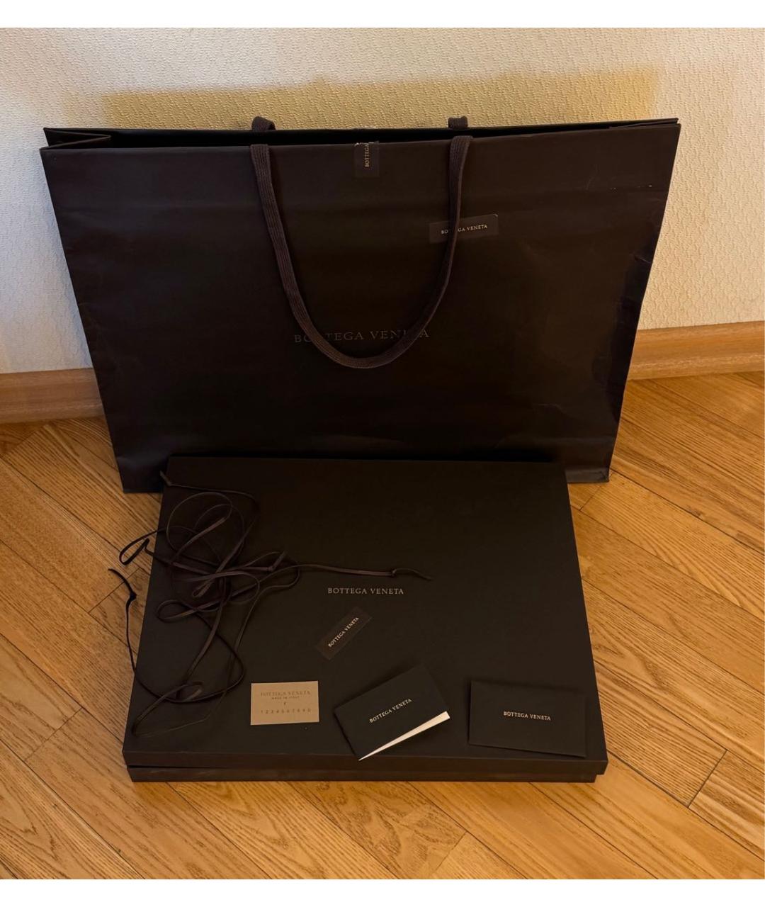 BOTTEGA VENETA Черная кожаная папка для документов, фото 8