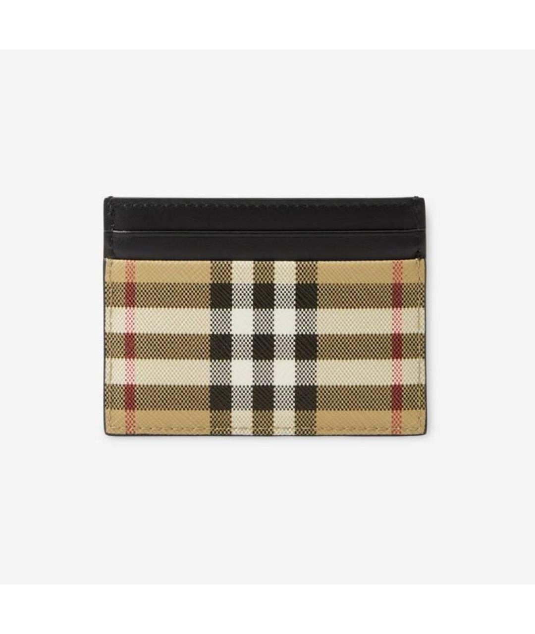 BURBERRY Бежевый кожаный кардхолдер, фото 2