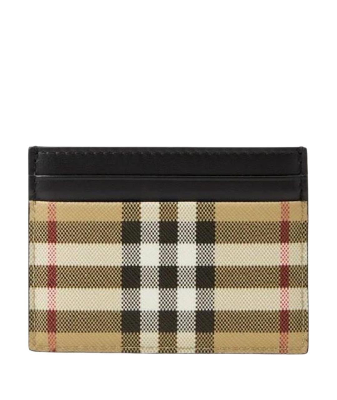 BURBERRY Бежевый кожаный кардхолдер, фото 1