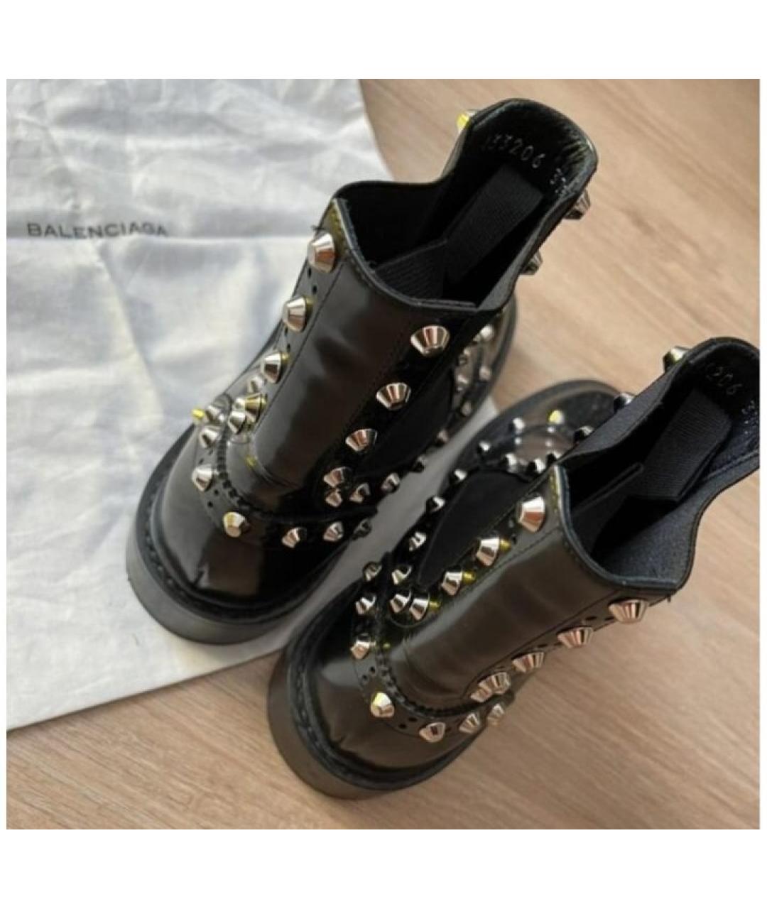 BALENCIAGA Черные кожаные полусапоги, фото 5