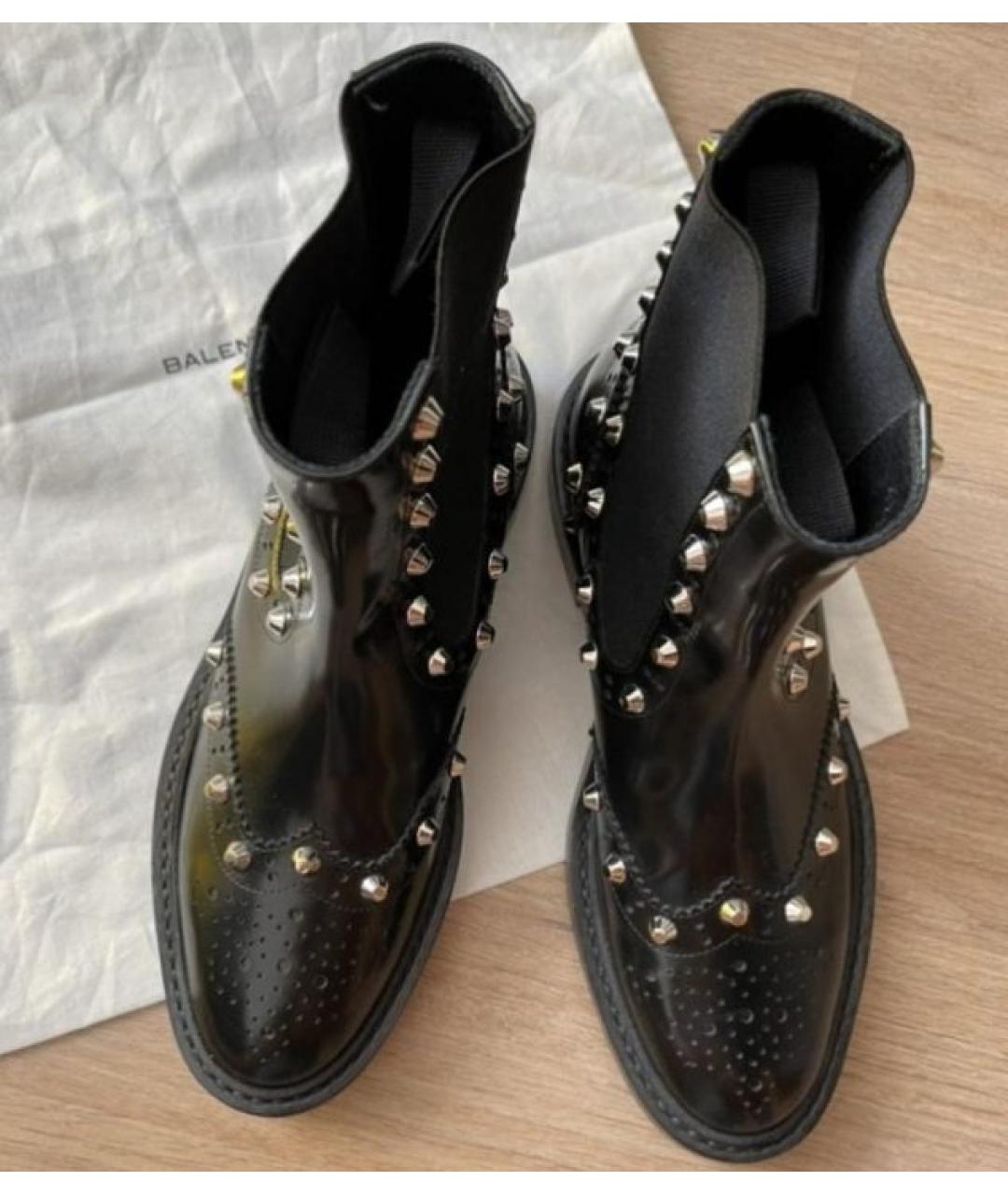 BALENCIAGA Черные кожаные полусапоги, фото 4