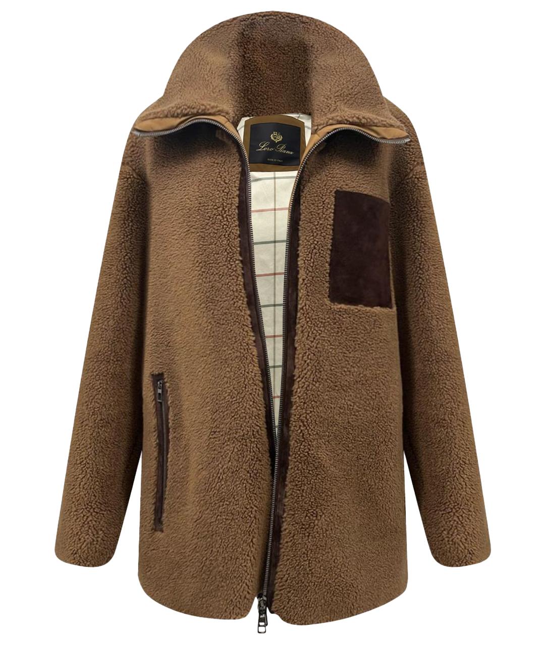 LORO PIANA Коричневая кашемировая дубленка/шуба, фото 1