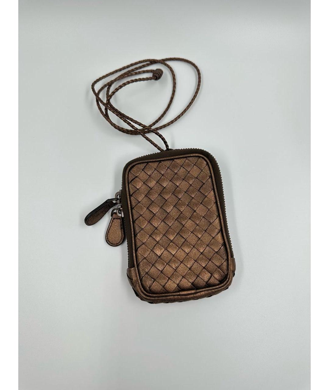BOTTEGA VENETA Коричневый кожаный кошелек, фото 5