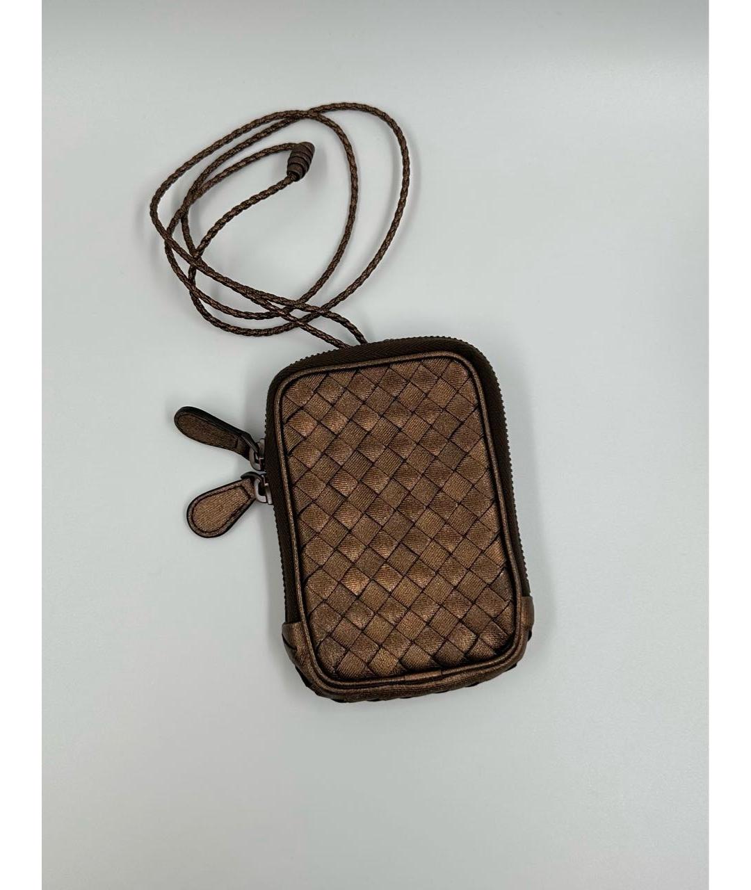 BOTTEGA VENETA Коричневый кожаный кошелек, фото 9