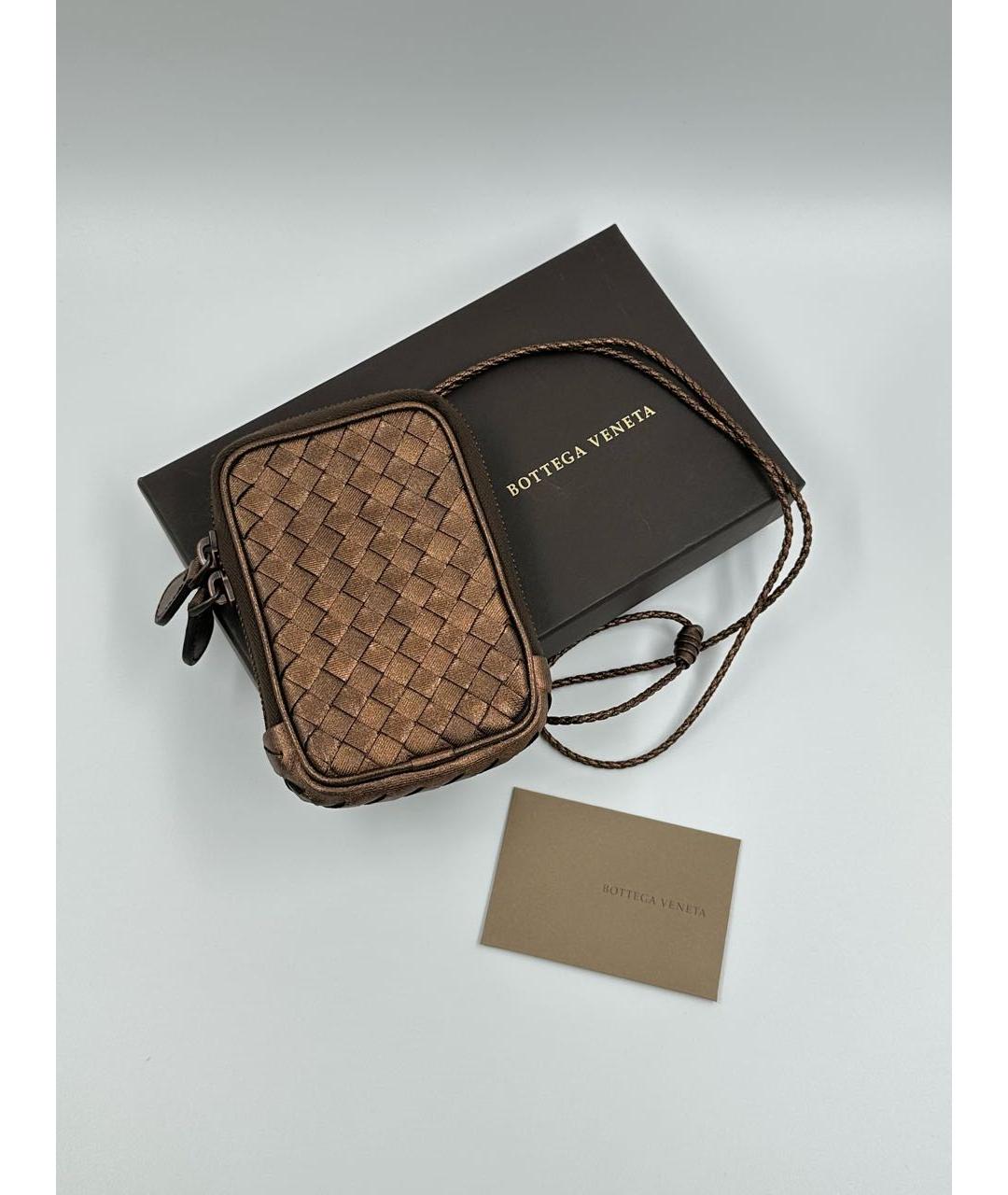 BOTTEGA VENETA Коричневый кожаный кошелек, фото 2