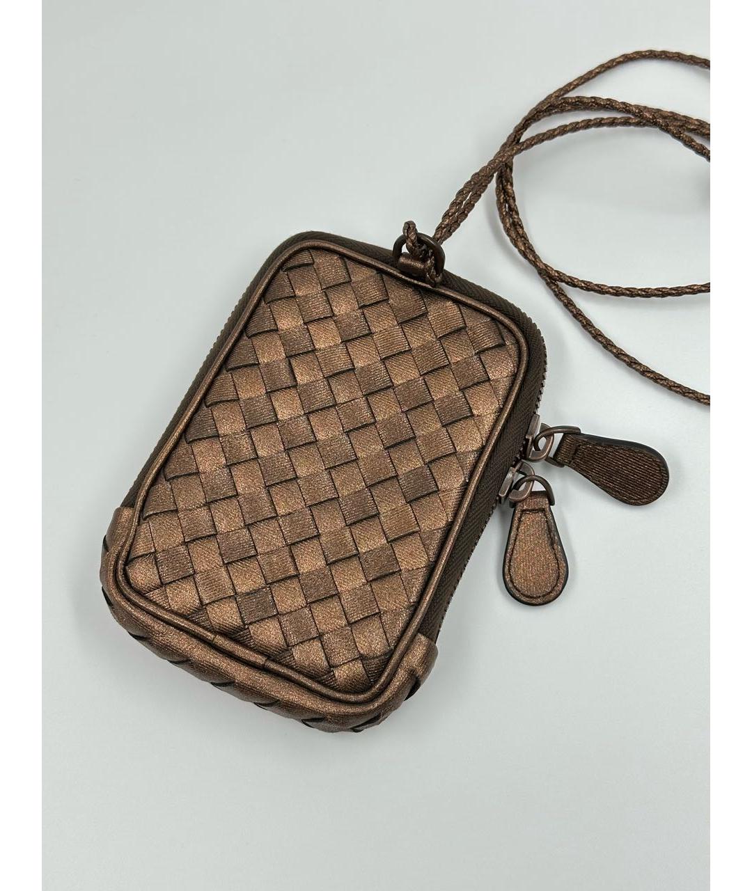 BOTTEGA VENETA Коричневый кожаный кошелек, фото 7