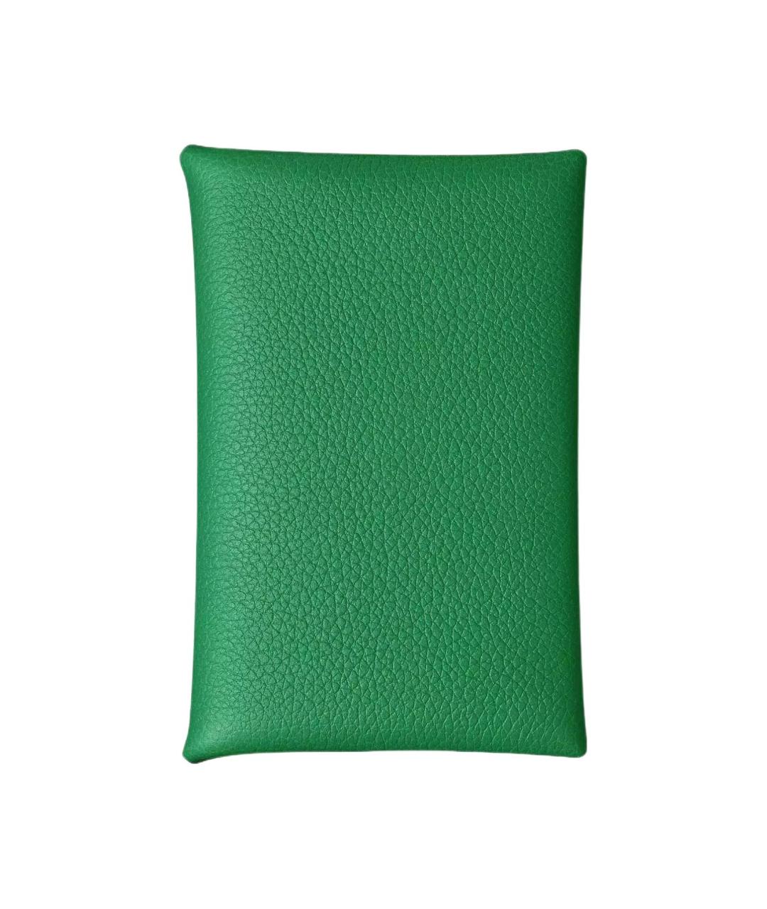 HERMES Зеленый кожаный кардхолдер, фото 1