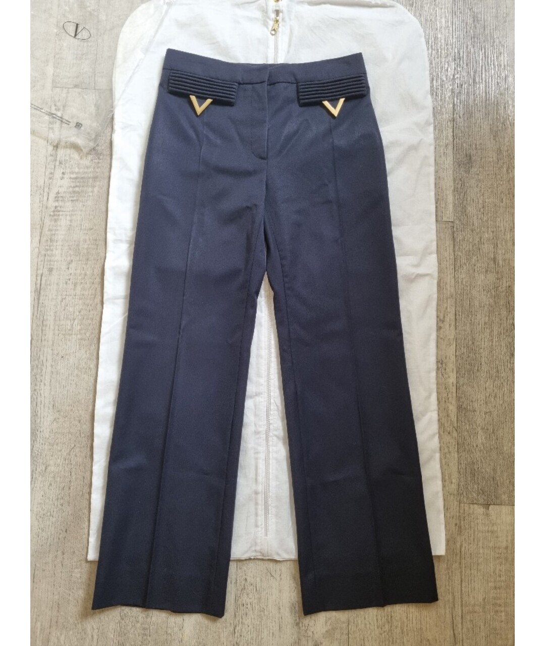 VALENTINO Темно-синие прямые брюки, фото 8