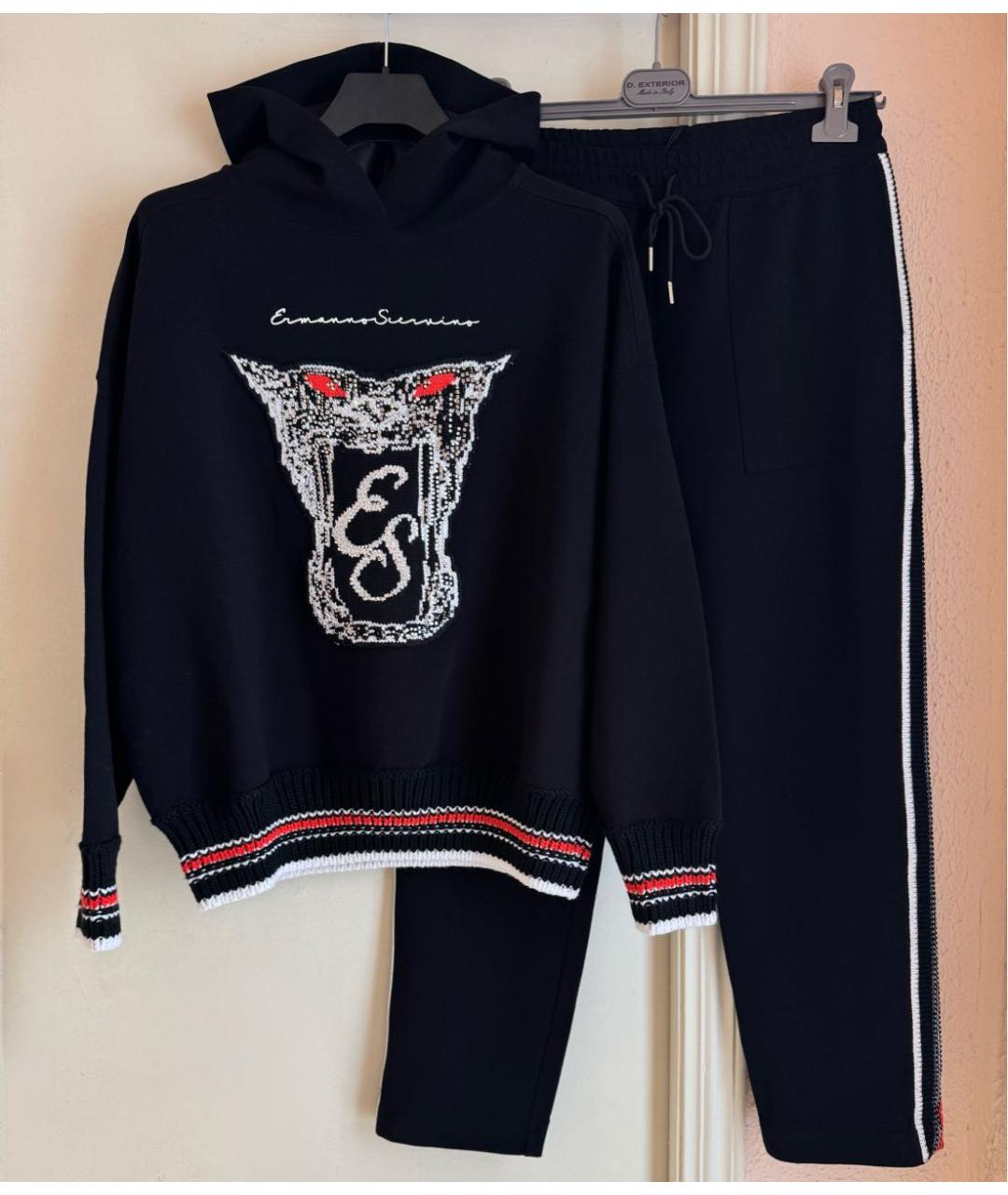 ERMANNO SCERVINO Черный хлопко-эластановый спортивные костюмы, фото 9